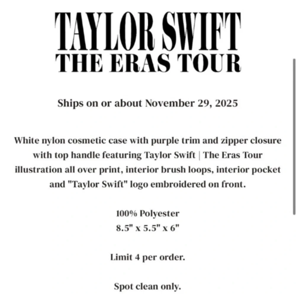 🎵NIP! Taylor Swift The Eras Tour Collection Cosmetic Case - Picture 5 of 6